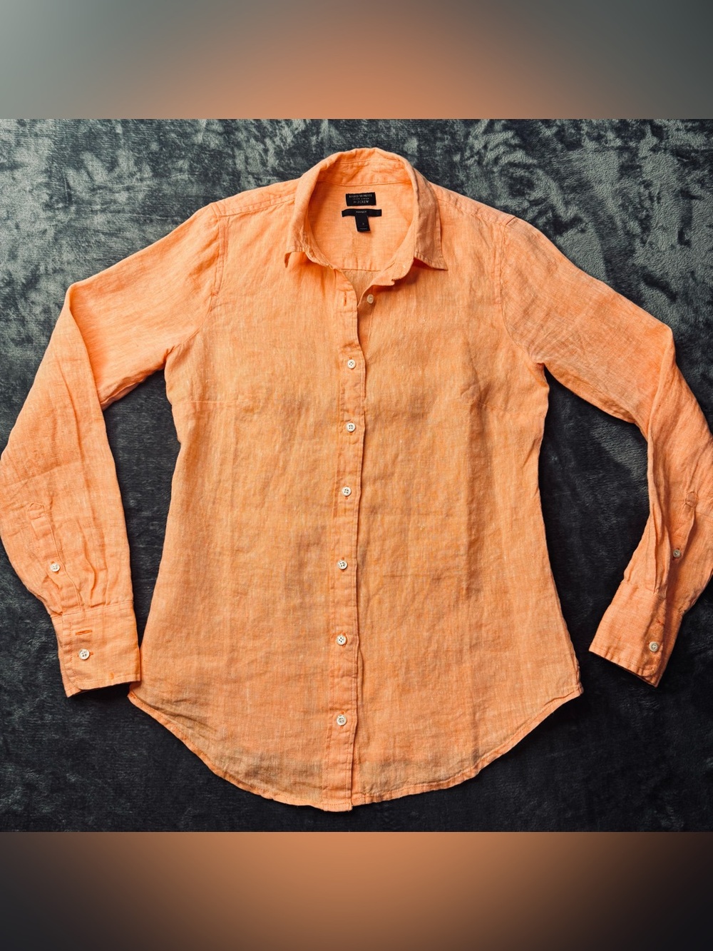 J. Crew Baird McNutt Orange Linen Button-Down Shirt
